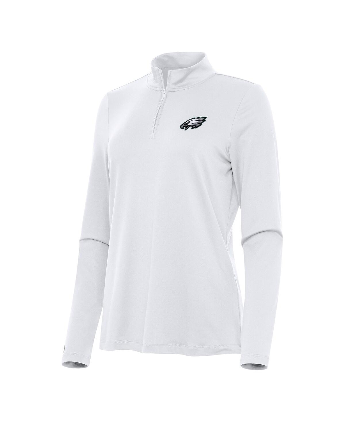 Women's White Philadelphia Eagles Reprocess Quarter-Zip Top - White