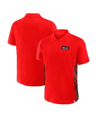 Formula 1 - Men's Red Tempo Halftone Grid Panel Quarter-Zip Polo Shirt