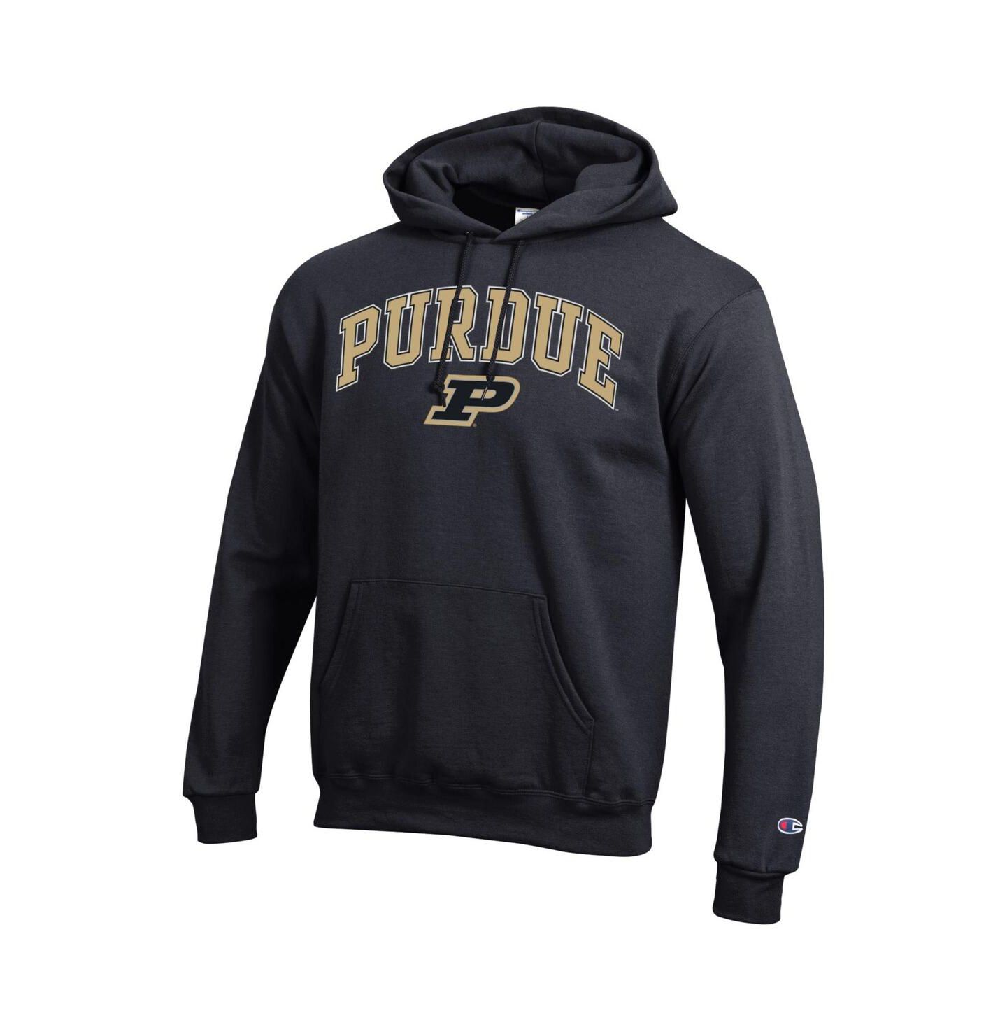 Мужское флисовое худи Champion Purdue Boilermakers с дугообразным логотипом, Black — фото 2