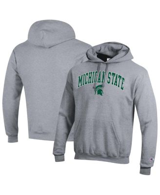 Champion - Men's Heather Gray Michigan State Spartans Arch Over Logo Pullover Hoodie
