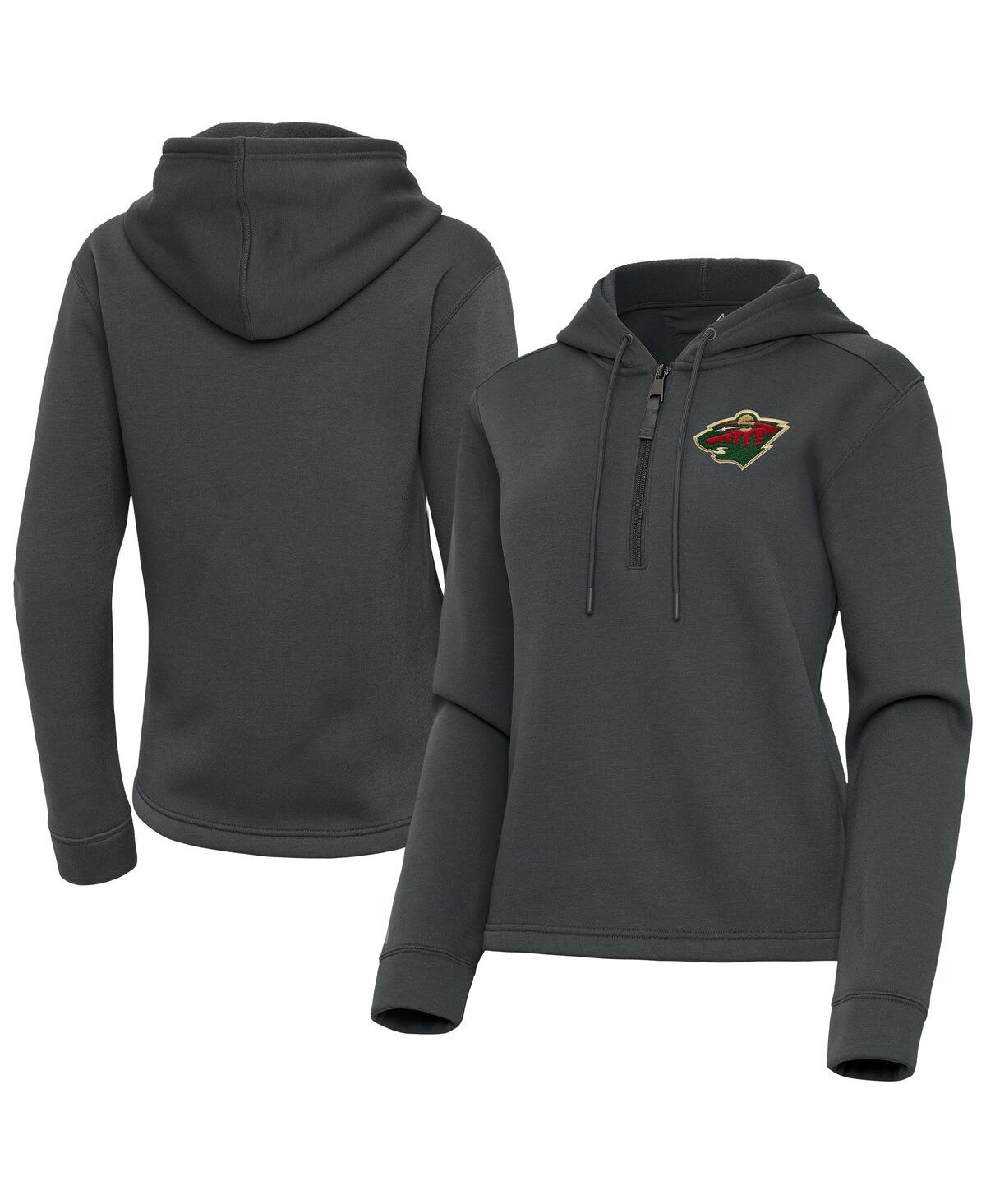 Women's Pewter Minnesota Wild Contemporary Quarter-Zip Hoodie - Pewter