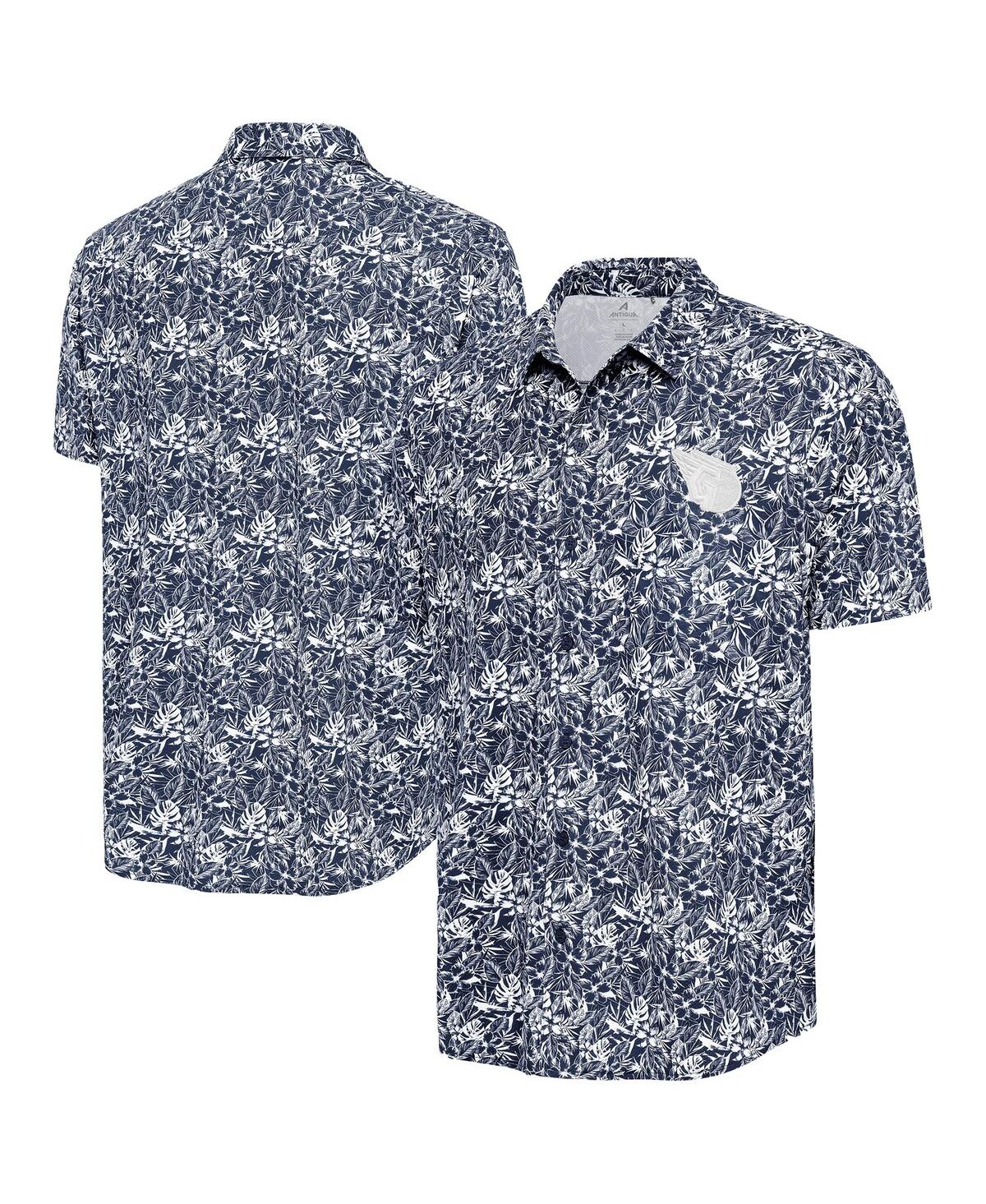 Men's Navy Cleveland Guardians Resort Button-Up Shirt - Navy