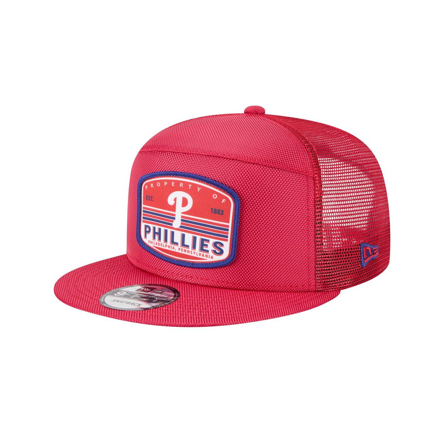 Men's Red Philadelphia Phillies Split Panel 9FIFTY Trucker Snapback Hat
