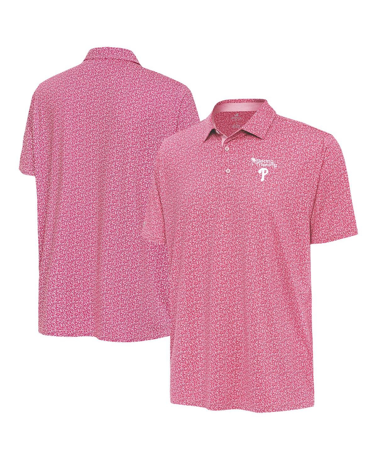 Men's Pink Philadelphia Phillies Palm Tree Spring Training Blooming Polo Shirt - Pink