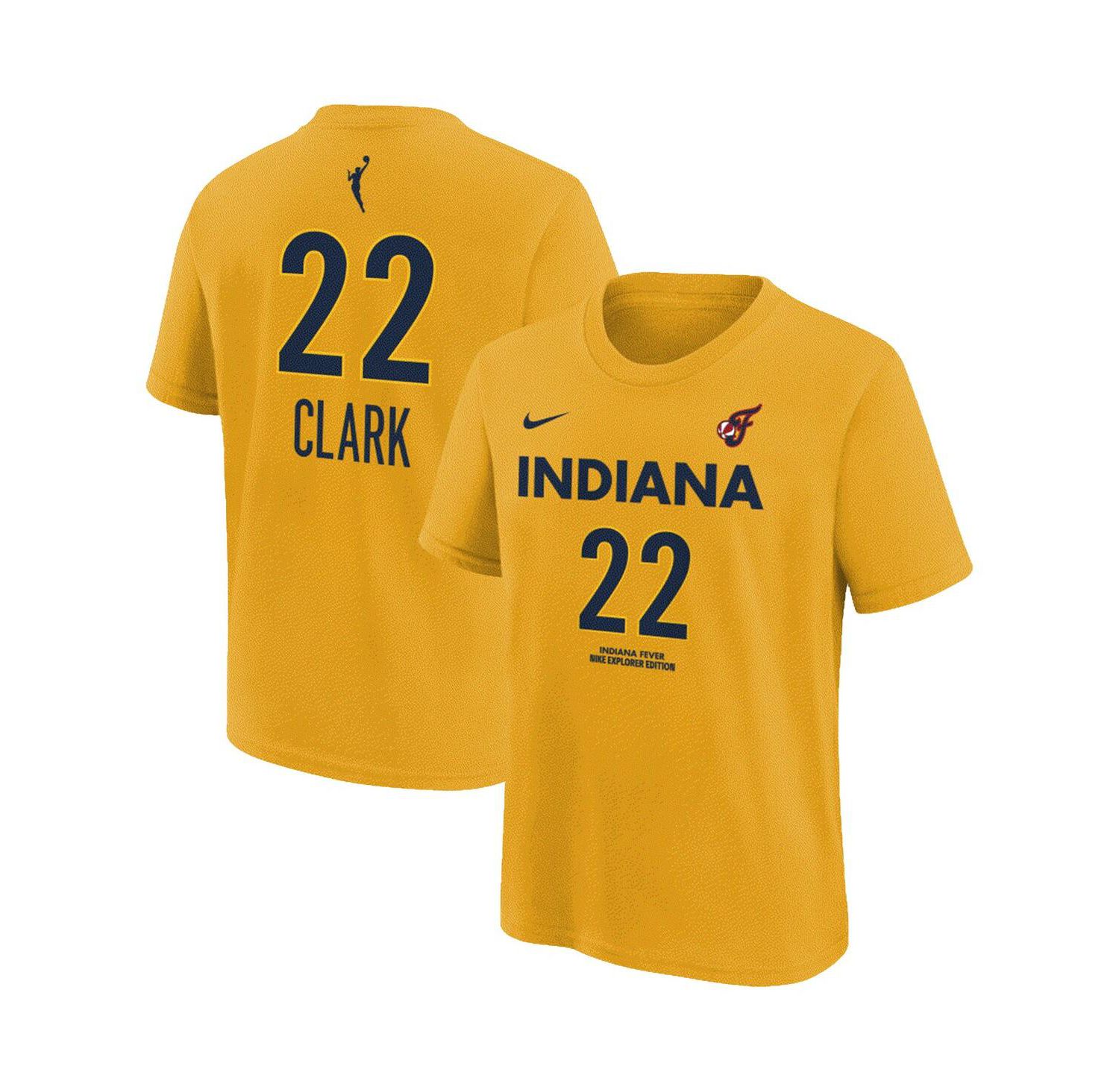 Big Boys and Girls Caitlin Clark Gold Indiana Fever Name & Number T-Shirt