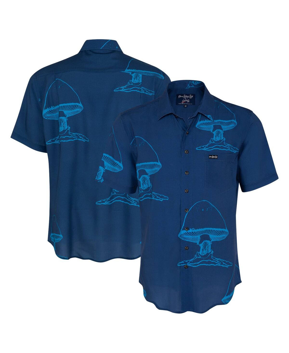 Men's Blue The Allman Brothers Band Large Mushroom Button-Down Shirt - Blue