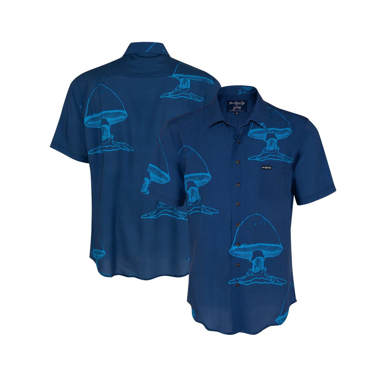 Men's Blue The Allman Brothers Band Large Mushroom Button-Down Shirt