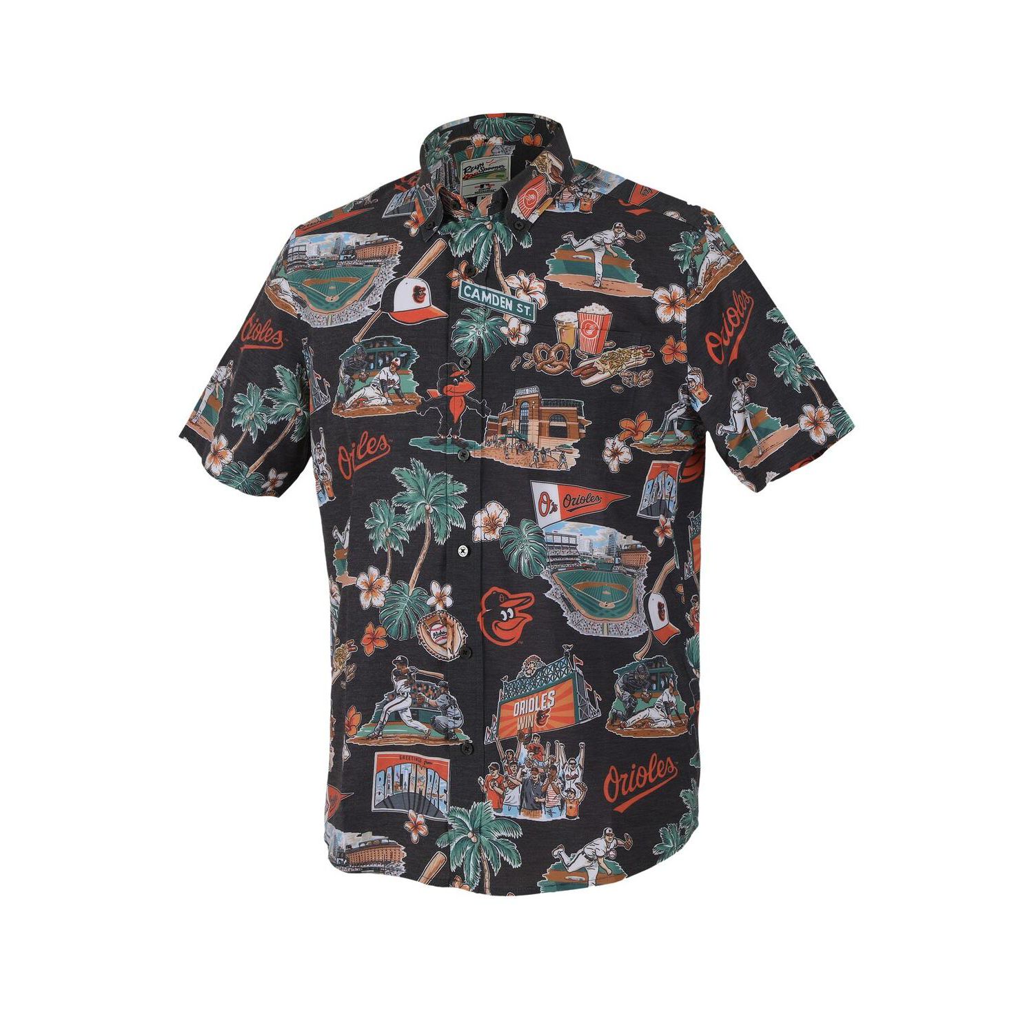 Men's Black Baltimore Orioles Scenic Tri-Blend Button-Down Shirt