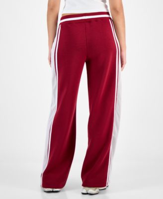 Juniors' High-Rise Athletic Fleece Pants