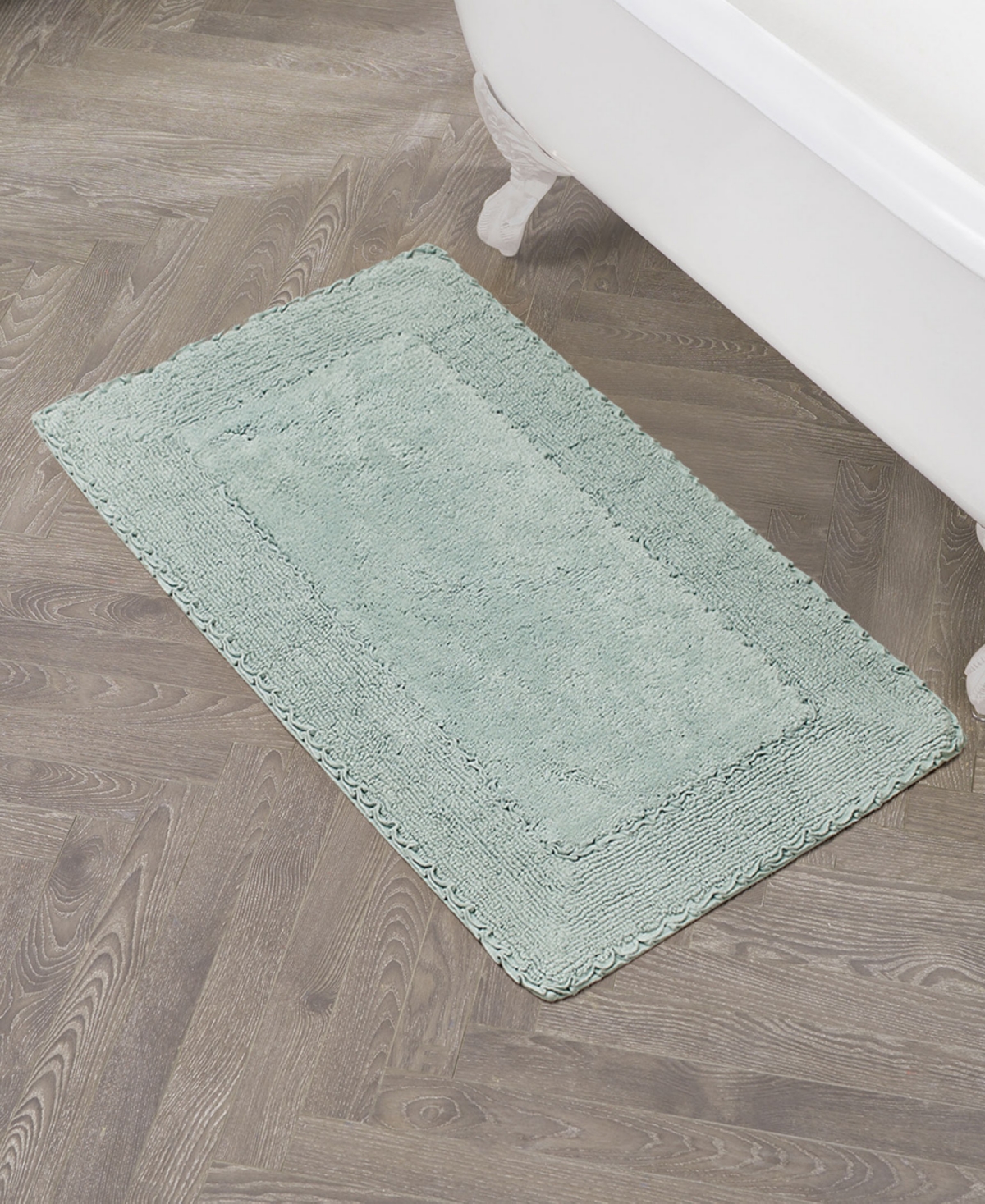 Laura Ashley Cotton Ruffled Bath Rug, 27" X 45"