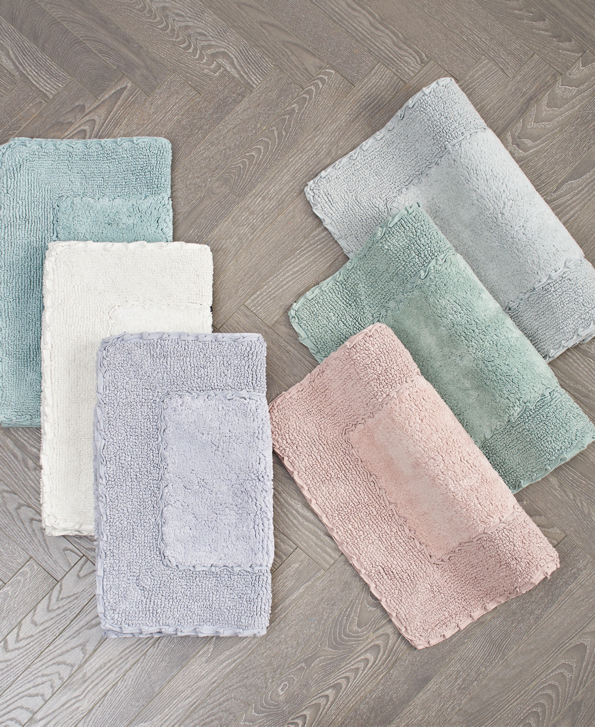 Laura Ashley Cotton Ruffled Bath Rug, 17" X 24"