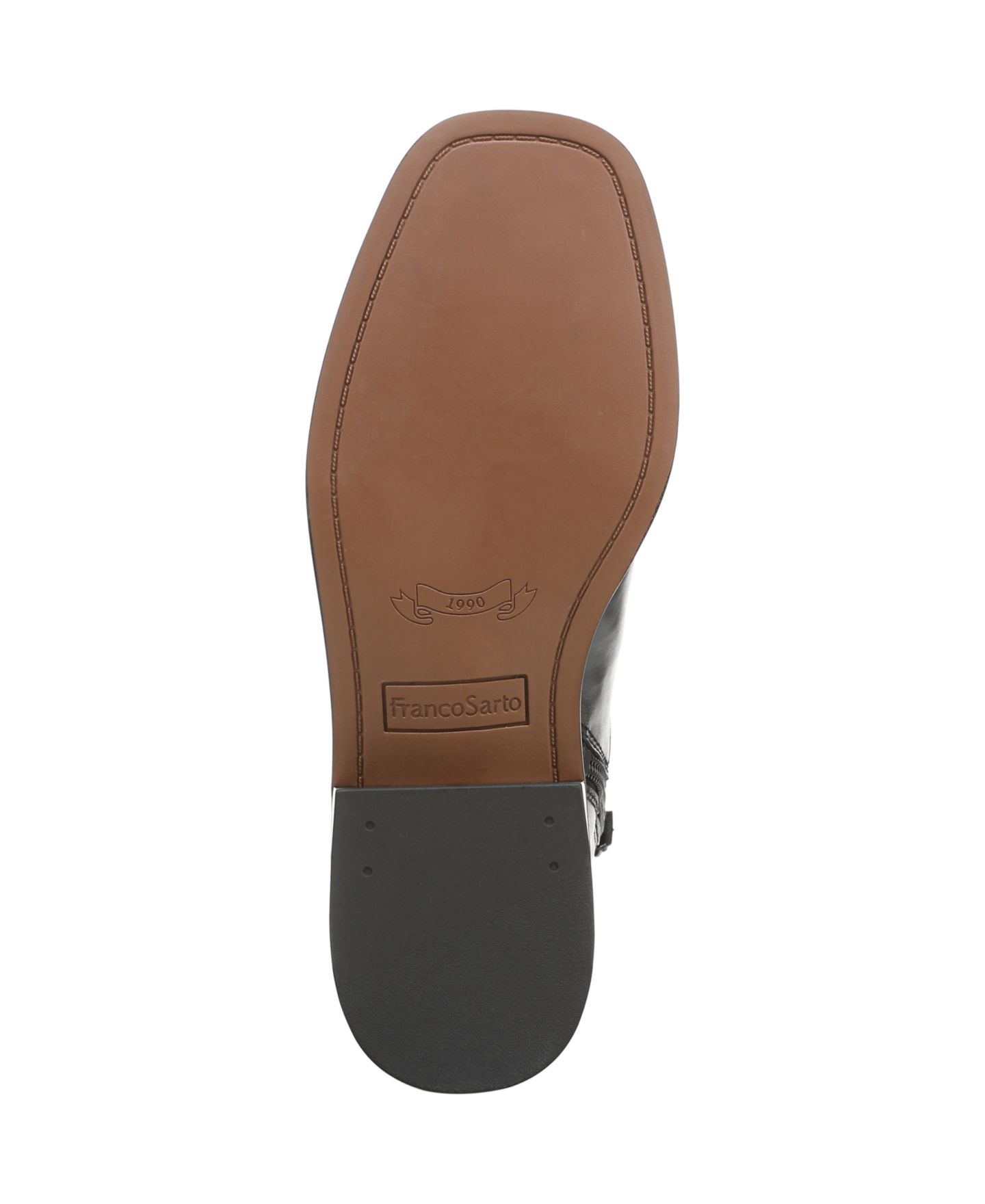 Женские ботинки Franco Sarto Gracely Block Heel Zip Short, цвет: Чёрный кожаный — фото 5