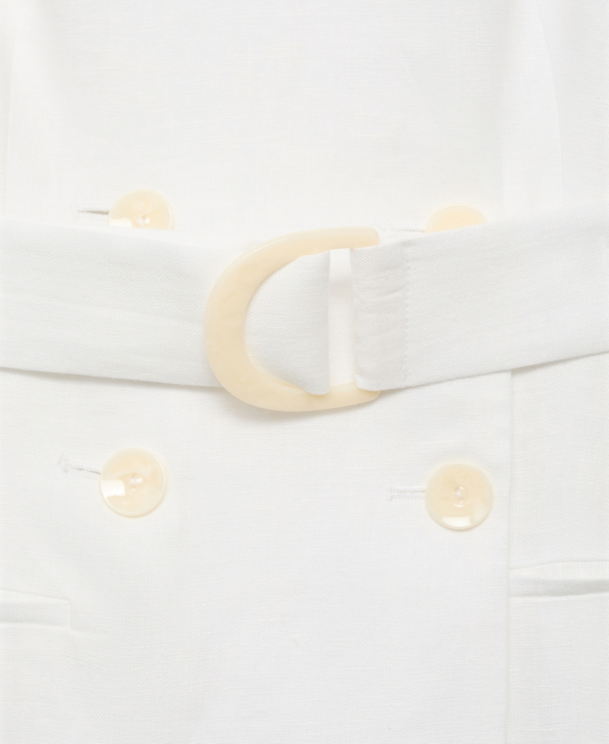Mango Mariona Sleeveless Belted Linen Maxi Dress In White