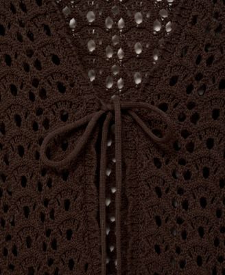 Mango Women's Bow Detail Crochet Dress - Macy's