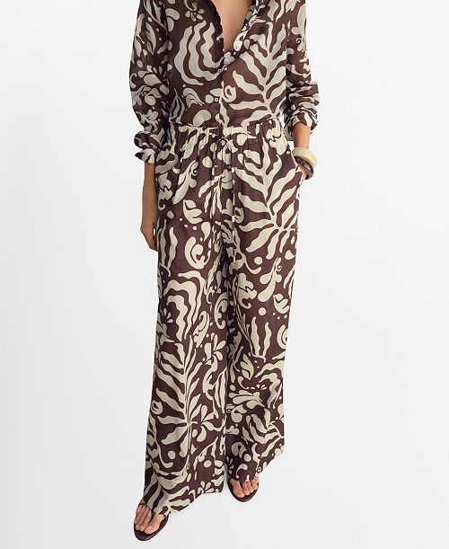 alfani MANGO Women's Printed Cotton Pants Women's Fashion Shoes & Accessories