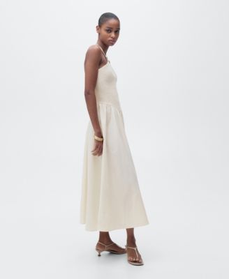 flared halter dress Halter Neck Pleated Bodice Flared Dresses – Alizeal