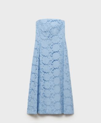 Women's English Embroidered Strapless Dress