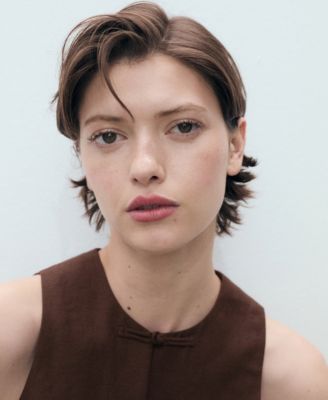 Women's Linen-Blend Suit Vest