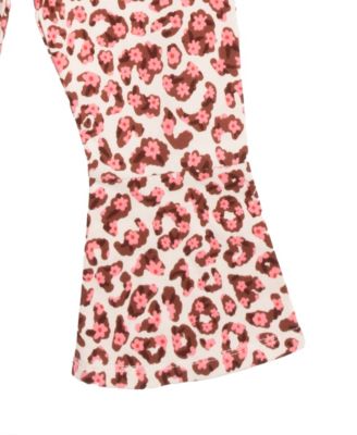 Baby Girls 3-Piece Ruffle Top, Leopard Flare Pants and Headband Set