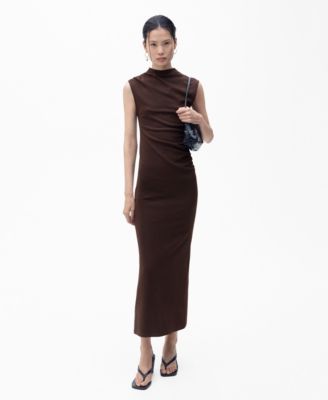 MANGO - Women's Perkins Collar Draped Dress