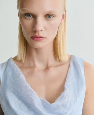 Women's Draped Neck Midi Dress