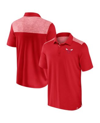 Fanatics - Men's Red Chicago Bulls Iconic Brushed Blocked Polo Shirt
