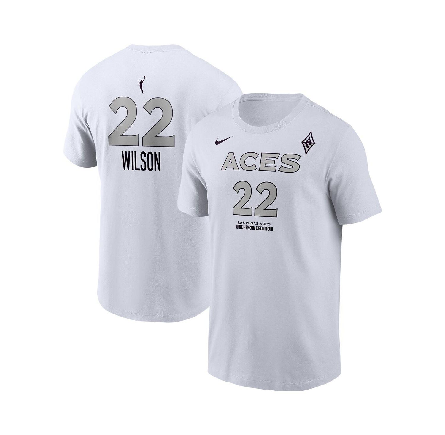 Men's A'ja Wilson White Las Vegas Aces Heroine Edition Name & Number T-Shirt