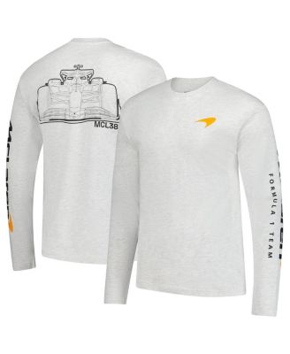 Outerstuff - Men's Heather Gray McLaren F1 Team Outlined Car Long Sleeve T-Shirt