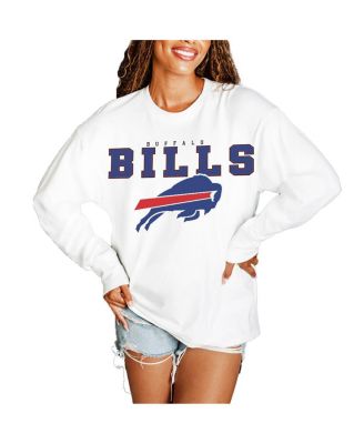 Gameday Couture - Women's White Buffalo Bills Big Goals Oversized Long Sleeve T-Shirt