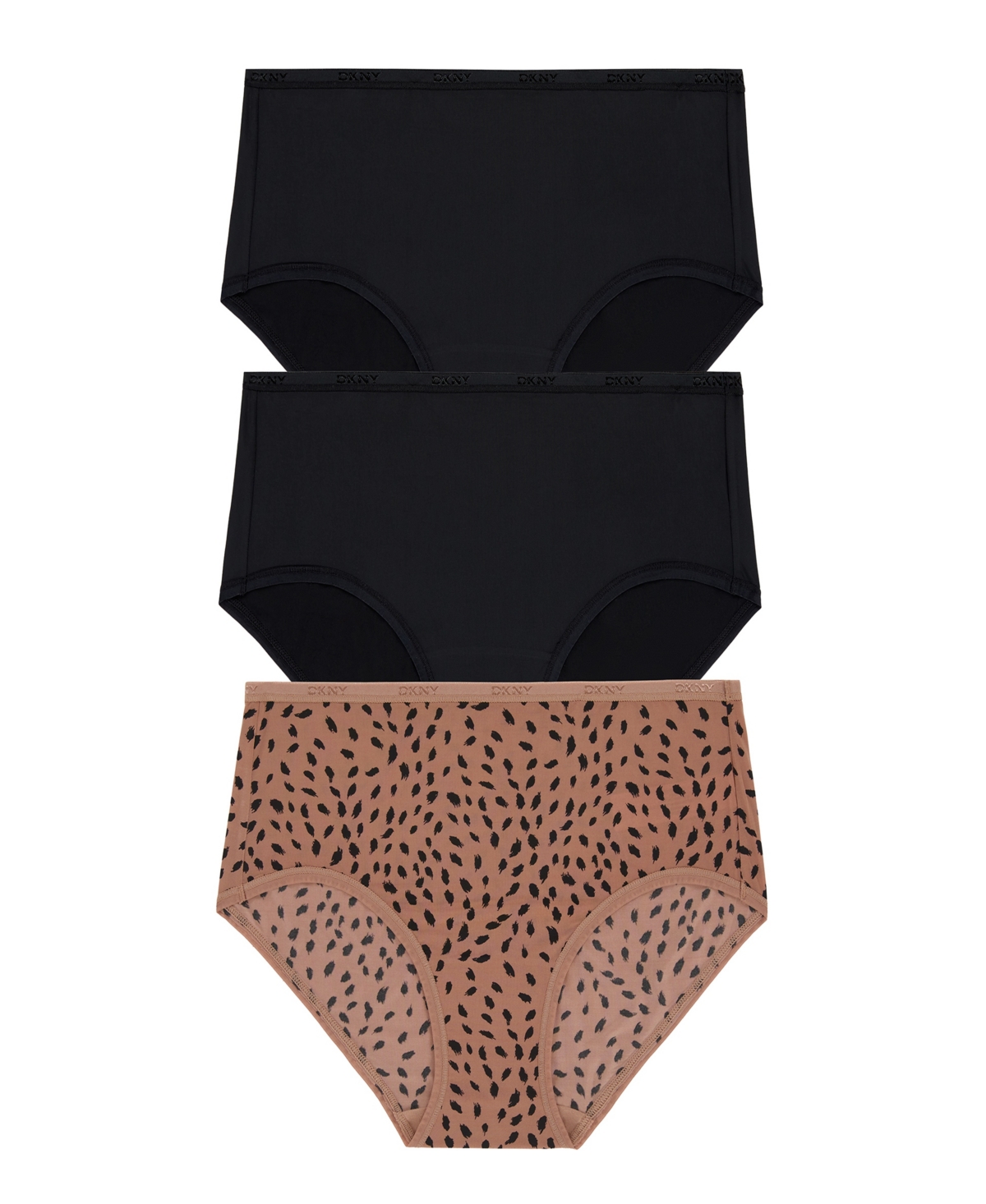 Women's Micro Brief Underwear 3 Pack - BlackAnimalPrt