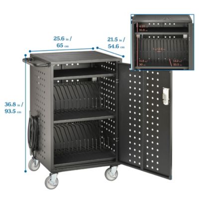 30-Bay Charging Cart, Black