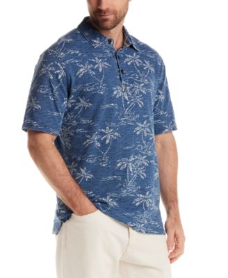 Weatherproof Vintage - Men's Short Sleeve Tropical Print Polo Shirt