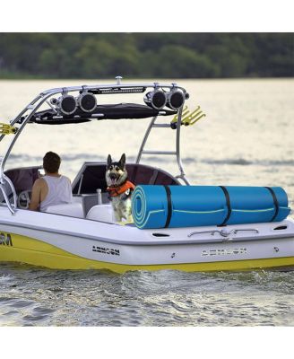 Blue Water Floating Mat Foam Pad, 9x6FT Bouncy Tear-Resistant XPE Foam