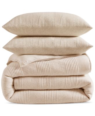Pure Ribbed Jersey 3-Pc. Comforter Set, King