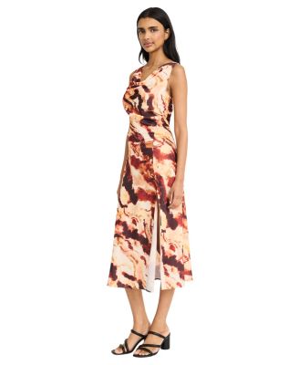 Women's Sleeveless Cowlneck Midi Dress