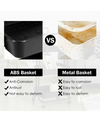 3-Tier Rolling Utility Storage Cart with Casters