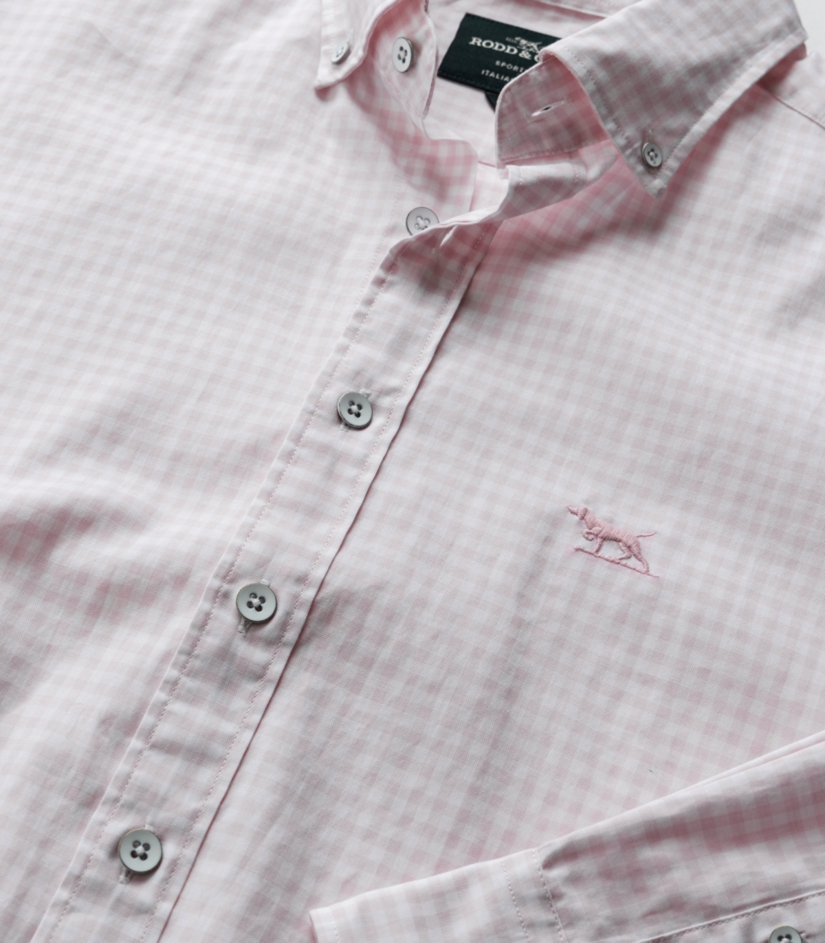 Rodd & Gunn Gunn Check Oxford Sports Fit Shirt In Pink