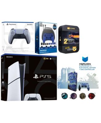 Playstation 5 Slim Digital with Extra Chroma Pearl Controller, Gamer Starter Kit and MightySkins Decal Voucher + 2 Year CPS Extended Warranty