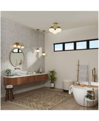 Camila 7" Mid Century Modern Pendant Ceiling Light Fixture Dining Room Over Table Globe Antique Brass Finish Mini