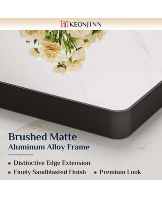 36x36 Inch Brushed Gold Bathroom Vanity Mirror Tempered Glass Metal Framed