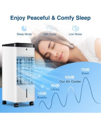 3-in-1 Air Cooler, Quiet Fan w/ Remote, 70° Oscillation, Timer, 3 Speeds, 2 Ice Boxes – Portable for Home/Office