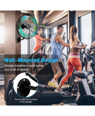 20 Inch Industrial 3-Speed Oscillating Wall Fan with Aluminum Blades for Shop, Garage, Warehouse & Factory Wall Mount Fan