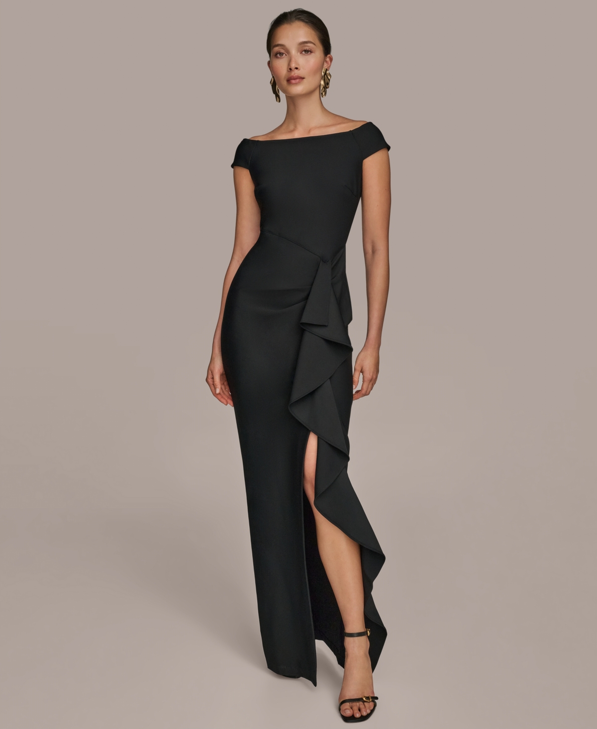 Women's Boat-Neck Gown - Black