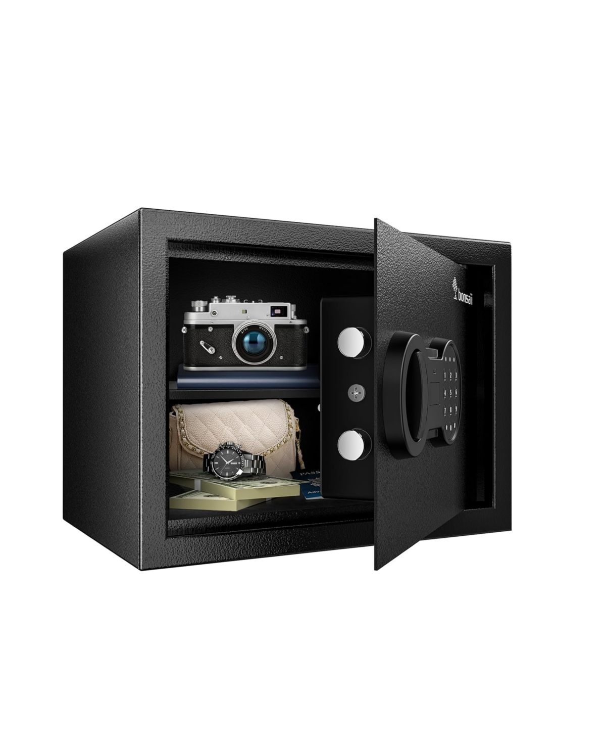 Safe, 0.6 Cubic Safe Box with Electronic Keypad, Removable Shelf, for Valuables Jewelry and Documents in Home, Hotel, or Business, 9.84&#x22;