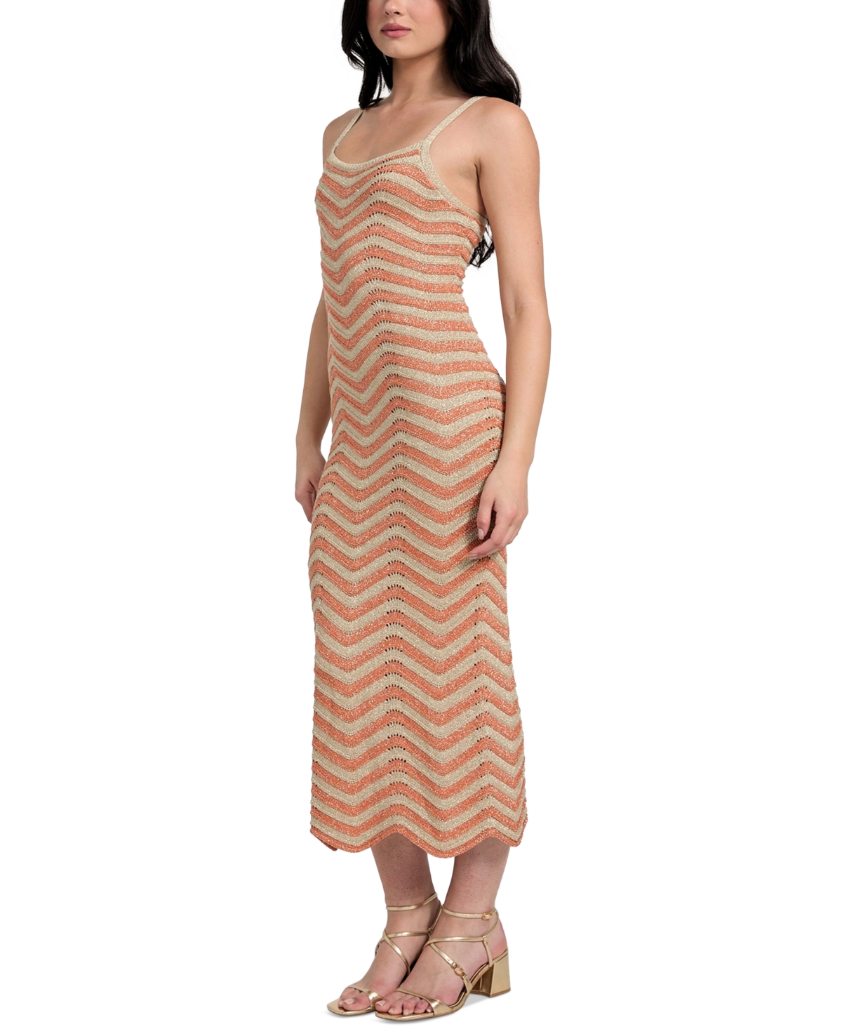 Guess Women's Vera Chevron Lace-up Dress In Multi