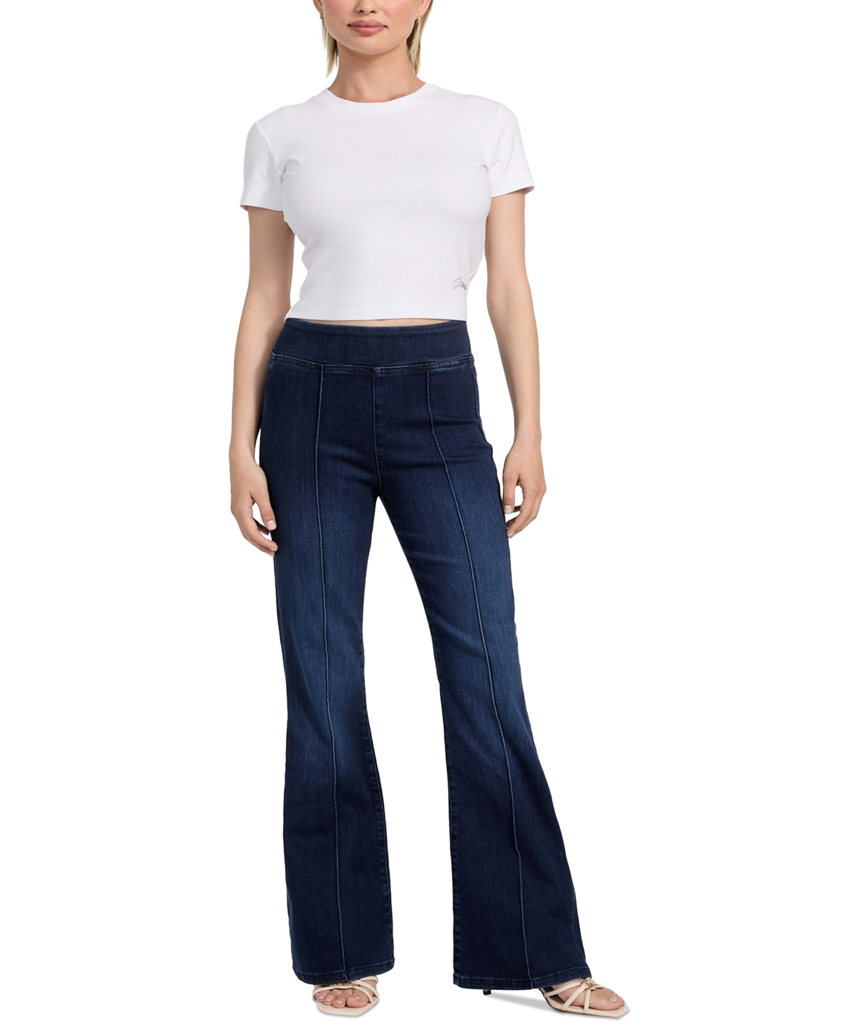 Guess Women's Sexy High Rise Pull-on Flare Leg Jeans