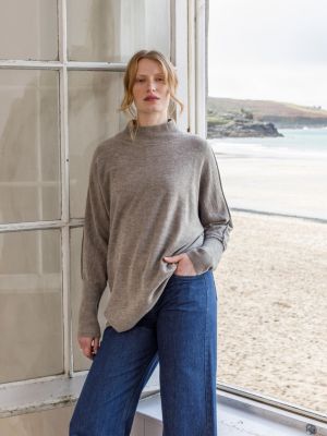 Women's Drape Funnel Neck Sweater