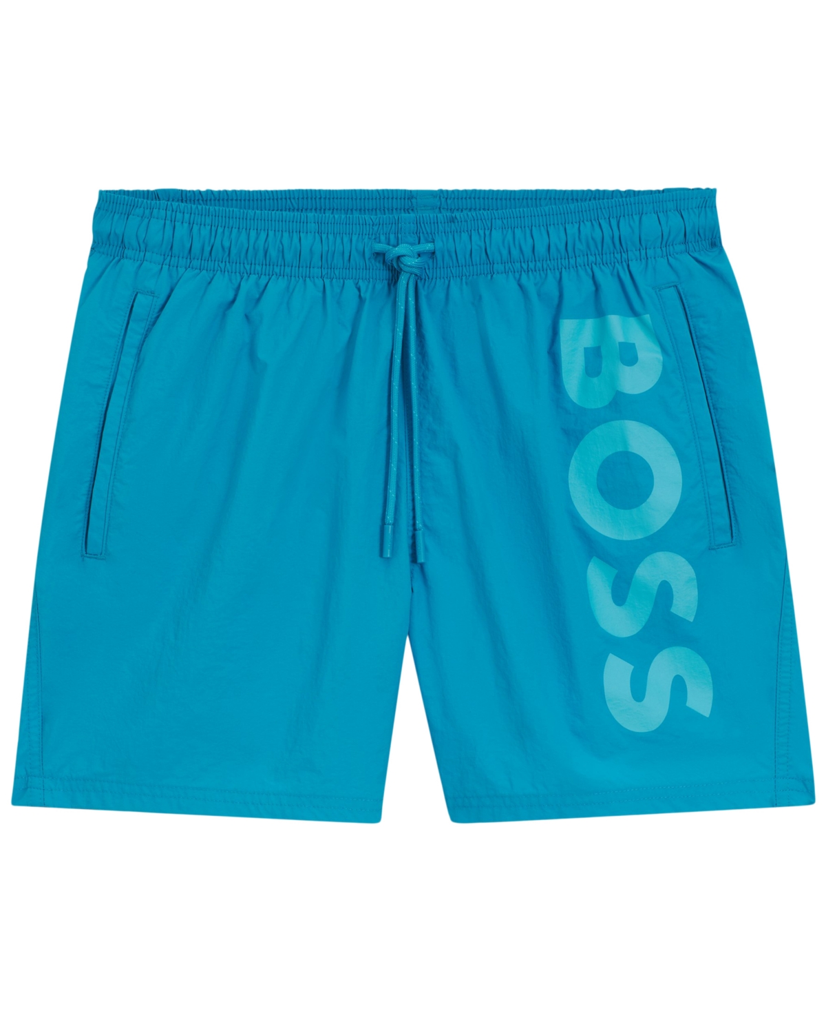 Boss by Hugo Men's Vertical Logo Print Swim Shorts