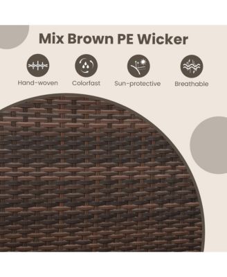 Wicker Outdoor Porch Swing 800 LBS Capacity Outdoor Swing Bench w/ Hanging Chains