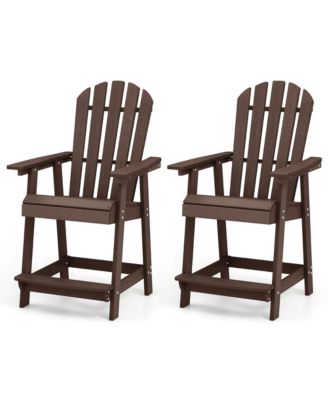 4PCS Bar Stool HDPE Chair w/ Armrest Footrest Home Indoor Outdoor Patio